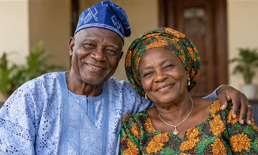 Illustration: An elderly couple